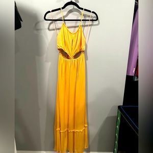 Backless orange dress